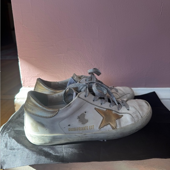 Golden Goose Deluxe Brand White Sneakers with Gold Star